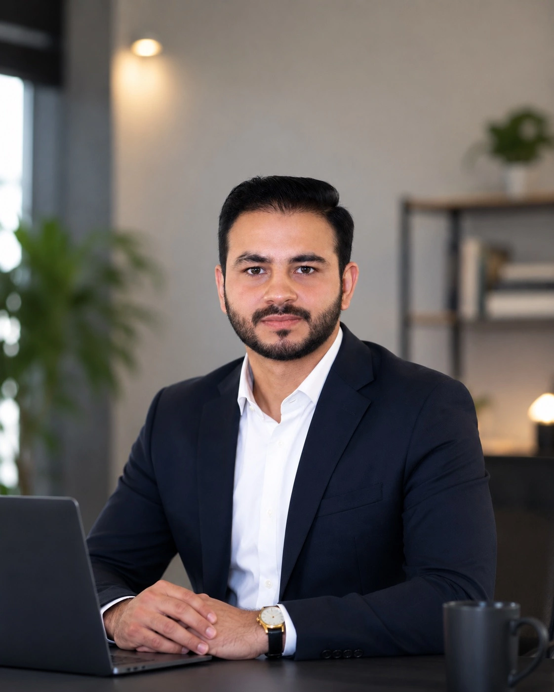 Usman Asif, Local SEO and Google Business Profile specialist, working at his desk.